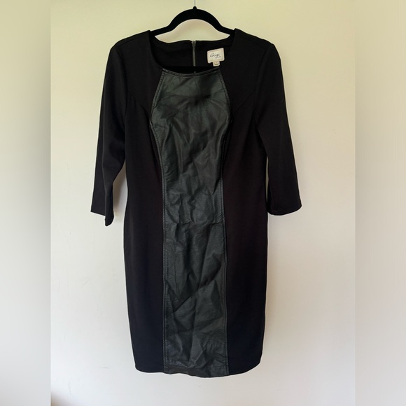 Beige by ECI Faux Leather Panelled Dress - Picture 1 of 4